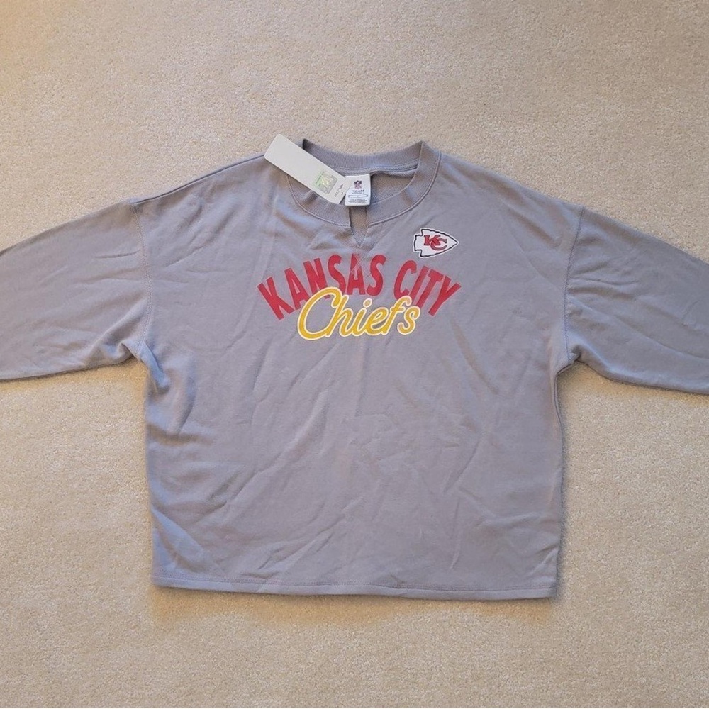 NFL Kansas City Chiefs Gray and Red Kids Sweatshirt